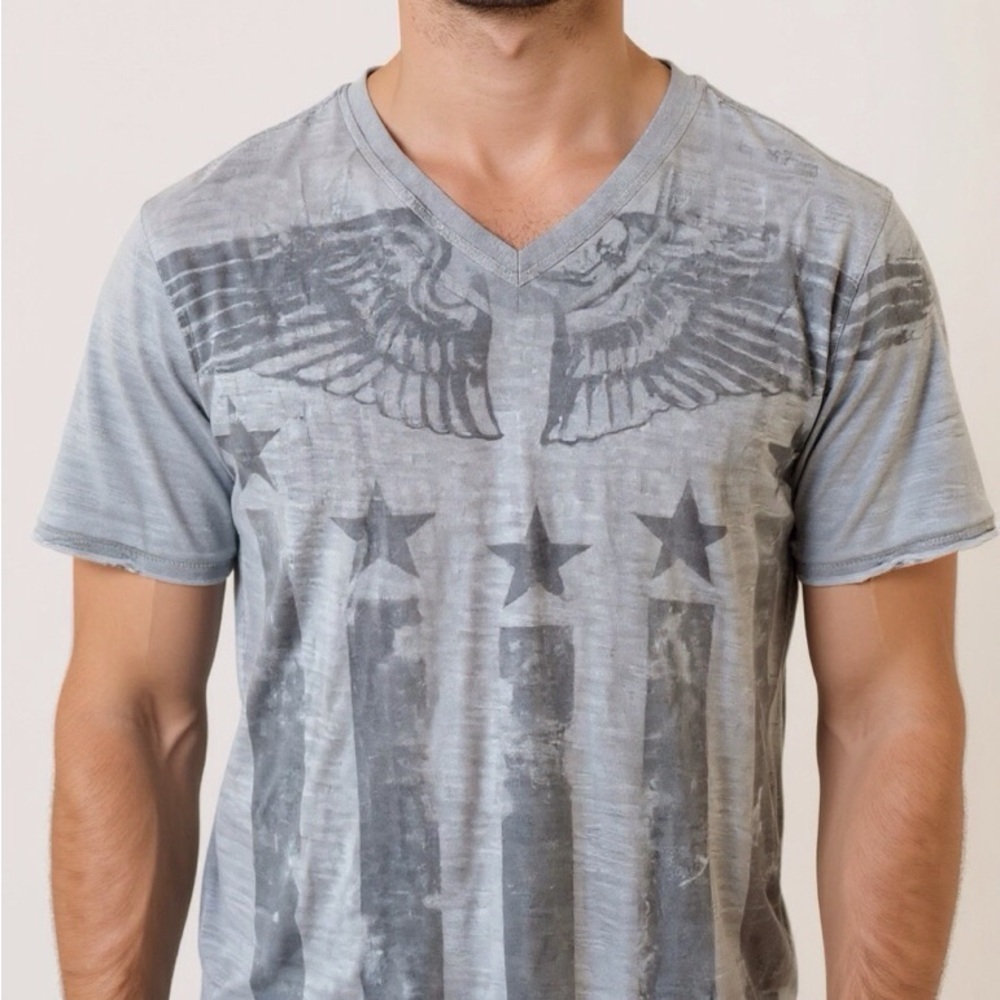 Y2K Tee Angel Wings Helix Graphic Tee | Men’s Large Alt Rocker Style Y2K